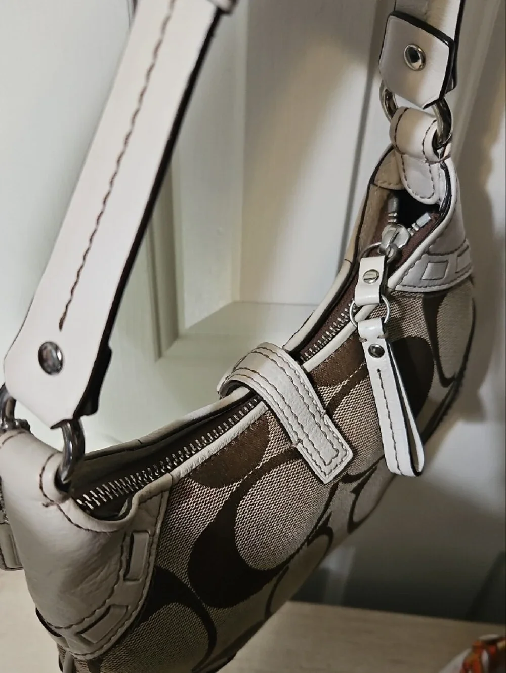 Coach NWOT Hampton Mini Signature Patchwork Shoulder Bag
